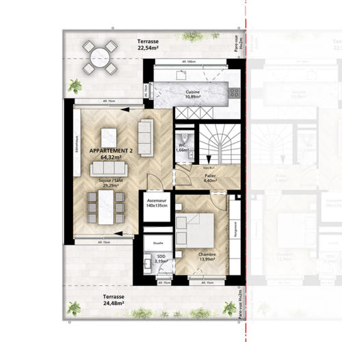 Appartements en duplex - Hiwwelen